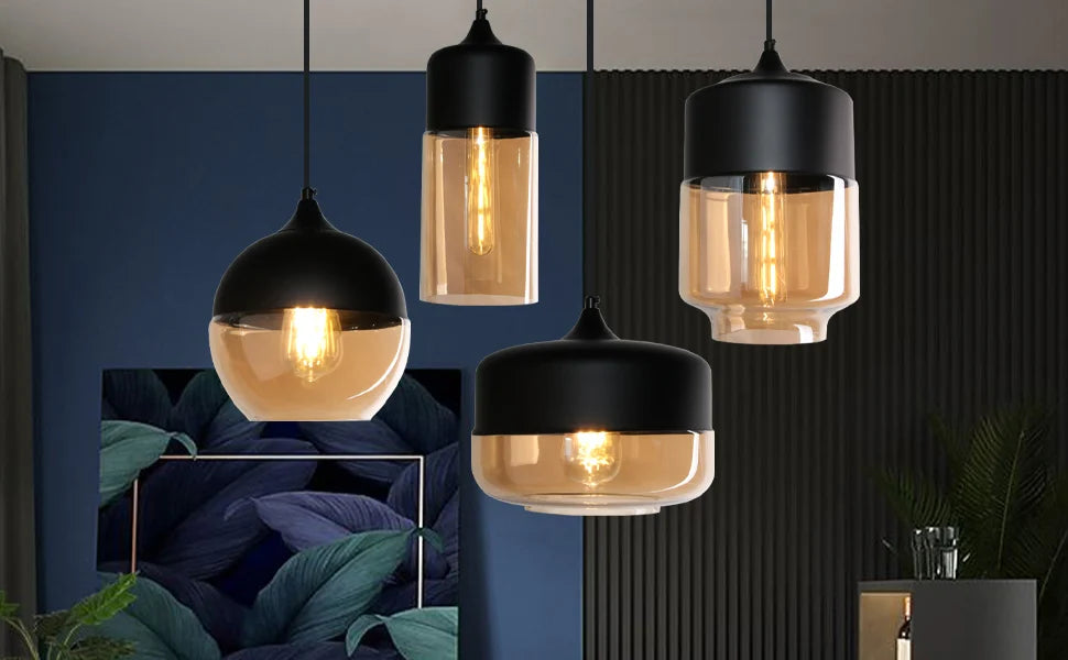 4PCS-Modern Pendant Light Vintage Industrial Chandelier