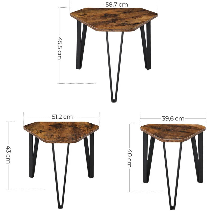 VASAGLE Nesting Coffee Table, Set of 3 End Tables