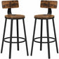 Bar Stools, Set of 2 Tall Bar Chairs with Backrest